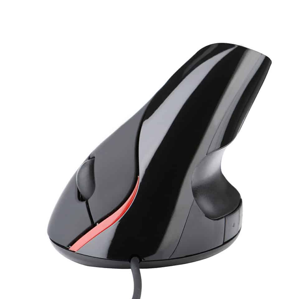 Mouse verticale nero ergonomico con cavo